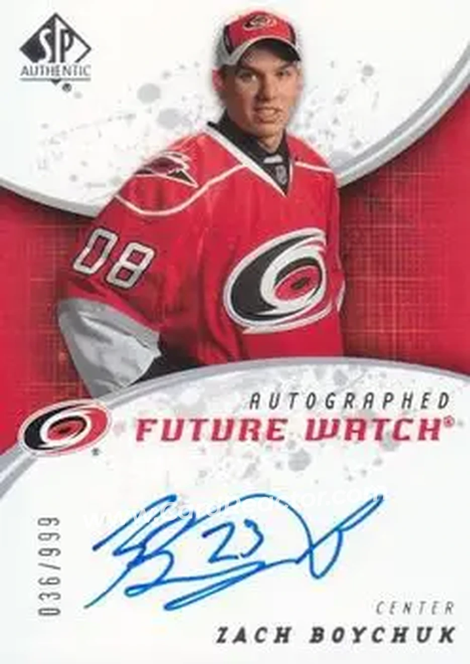 2008-09 SP Authentic #203 - Zach Boychuk - Carolina Hurricanes - Front