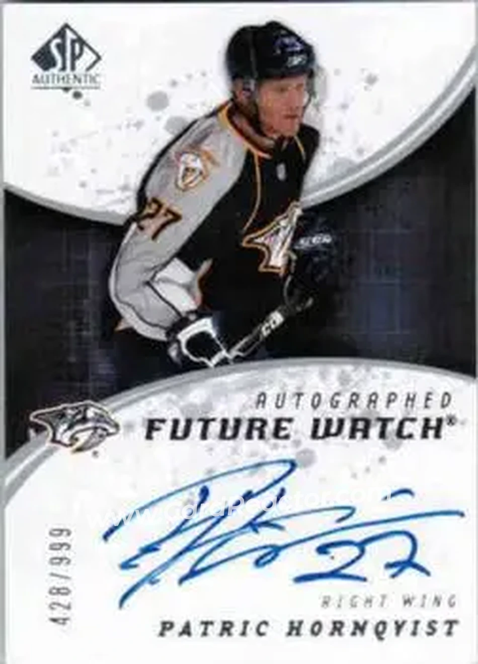 2008-09 SP Authentic #205 - Patric Hornqvist - Nashville Predators - Front