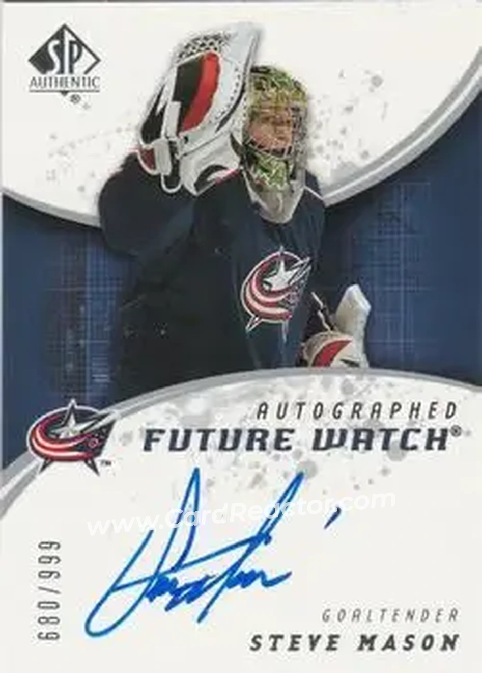 2008-09 SP Authentic #209 - Steve Mason - Columbus Blue Jackets - Front 2008-09 SP Authentic #209 - Steve Mason - Columbus Blue Jackets - Front