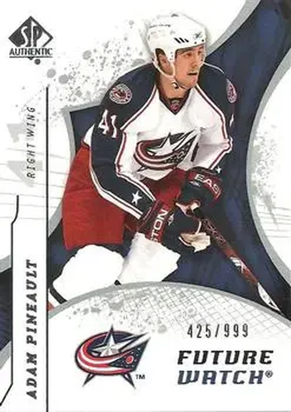 2008-09 SP Authentic #215 - Adam Pineault - Columbus Blue Jackets - Front 2008-09 SP Authentic #215 - Adam Pineault - Columbus Blue Jackets - Front