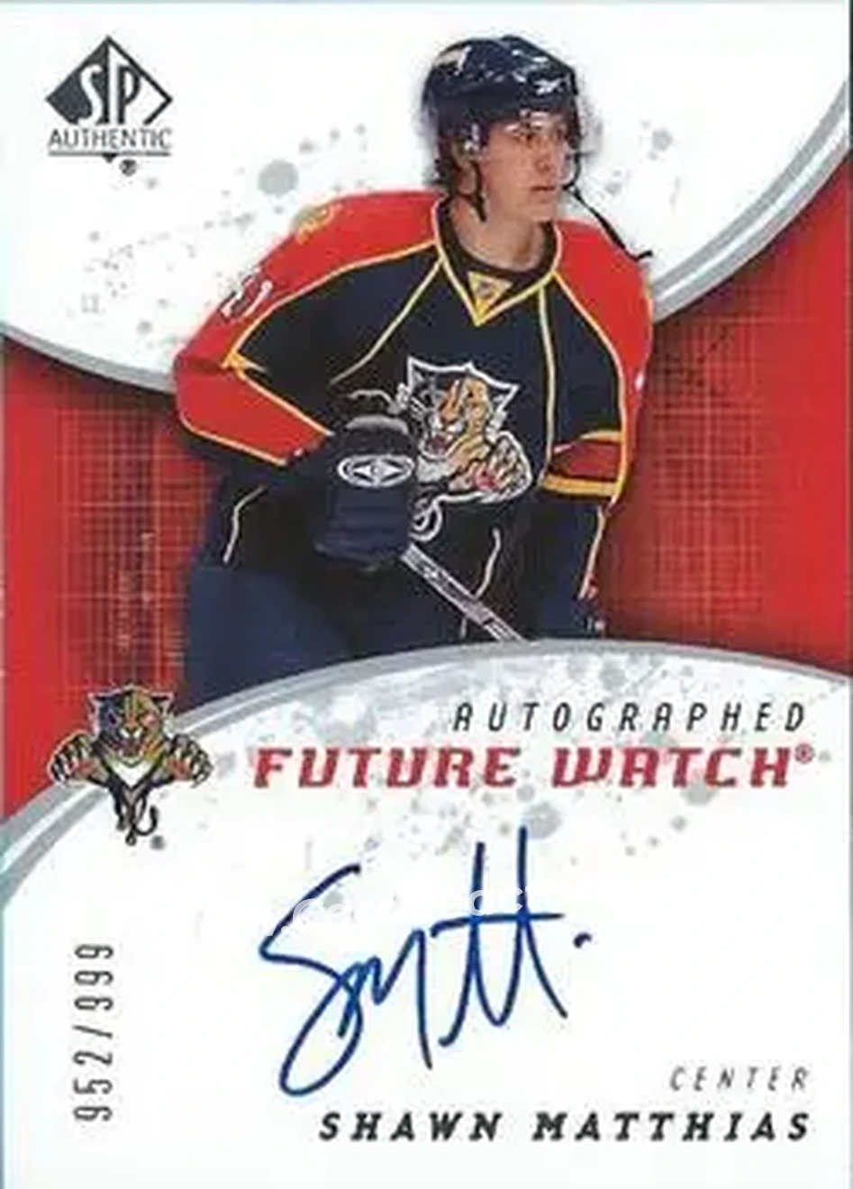 2008-09 SP Authentic #216 - Shawn Matthias - Florida Panthers - Front