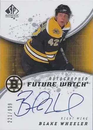 2008-09 SP Authentic #219 - Blake Wheeler - Boston Bruins