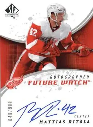 2008-09 SP Authentic #220 - Mattias Ritola - Detroit Red Wings
