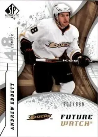 2008-09 SP Authentic #227 - Andrew Ebbett - Anaheim Ducks