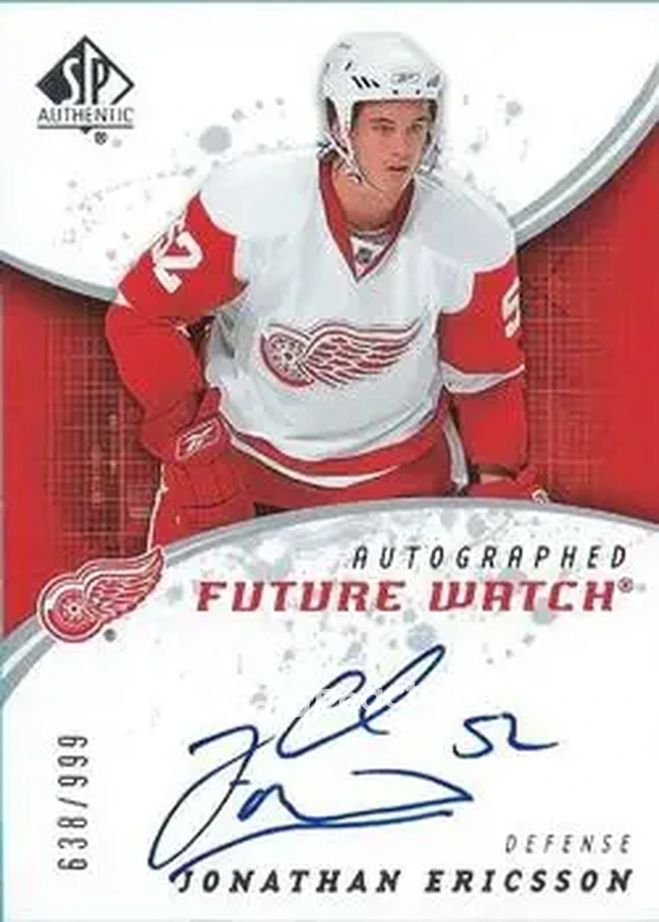 2008-09 SP Authentic #230 - Jonathan Ericsson - Detroit Red Wings - Front
