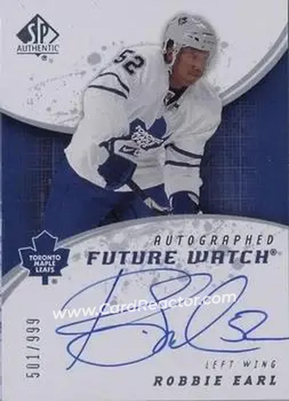 2008-09 SP Authentic #232 - Robbie Earl - Toronto Maple Leafs - Front