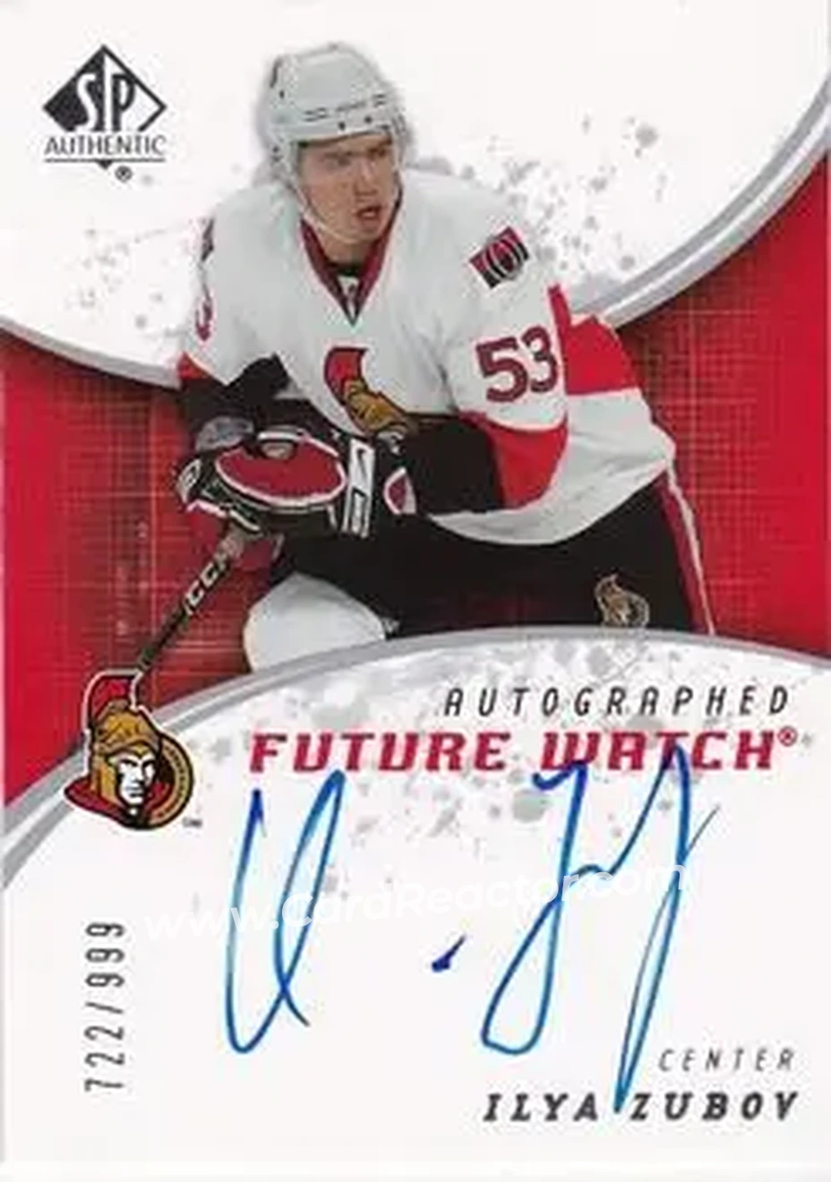 2008-09 SP Authentic #233 - Ilya Zubov - Ottawa Senators - Front