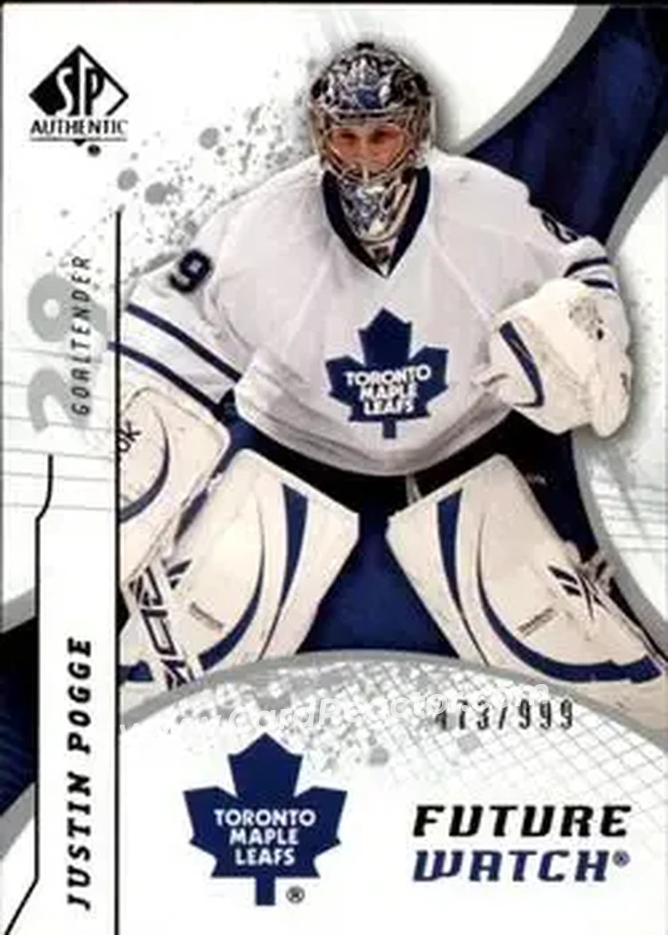 2008-09 SP Authentic #235 - Justin Pogge - Toronto Maple Leafs - Front