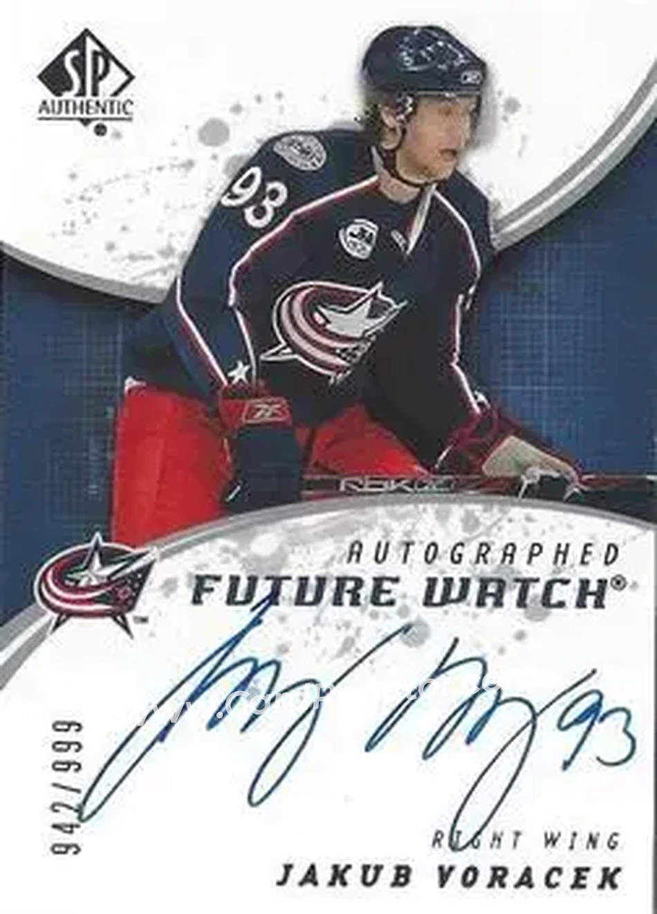 2008-09 SP Authentic #248 - Jakub Voracek - Columbus Blue Jackets - Front 2008-09 SP Authentic #248 - Jakub Voracek - Columbus Blue Jackets - Front