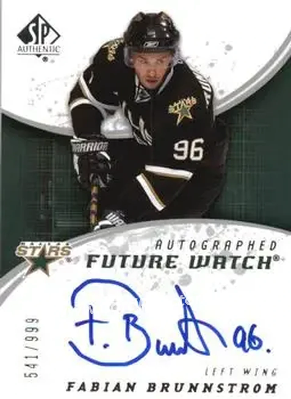 2008-09 SP Authentic #249 - Fabian Brunnstrom - Dallas Stars - Front