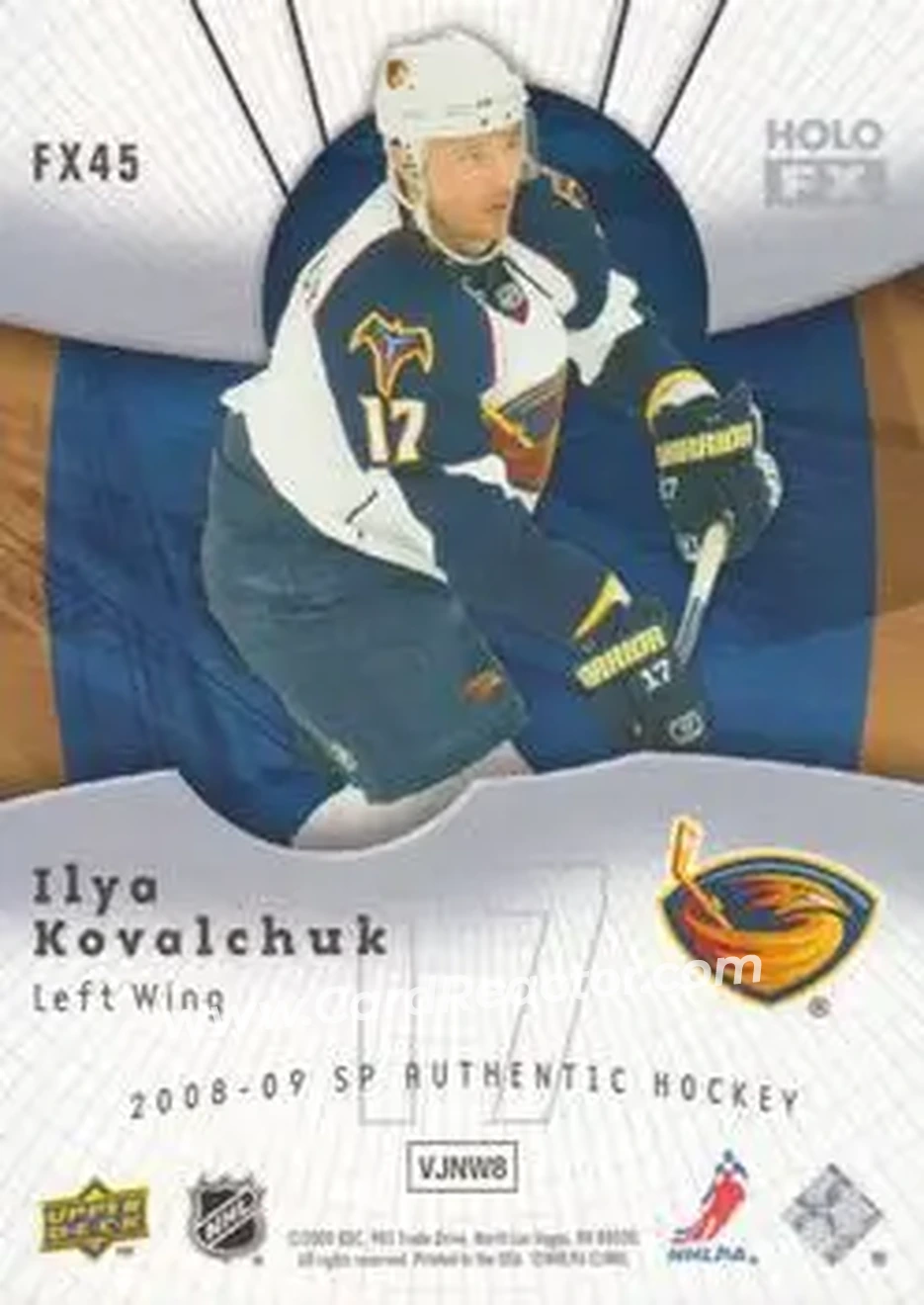 2008-09 SP Authentic - Holoview FX #FX45 - Ilya Kovalchuk - Atlanta Thrashers - Back