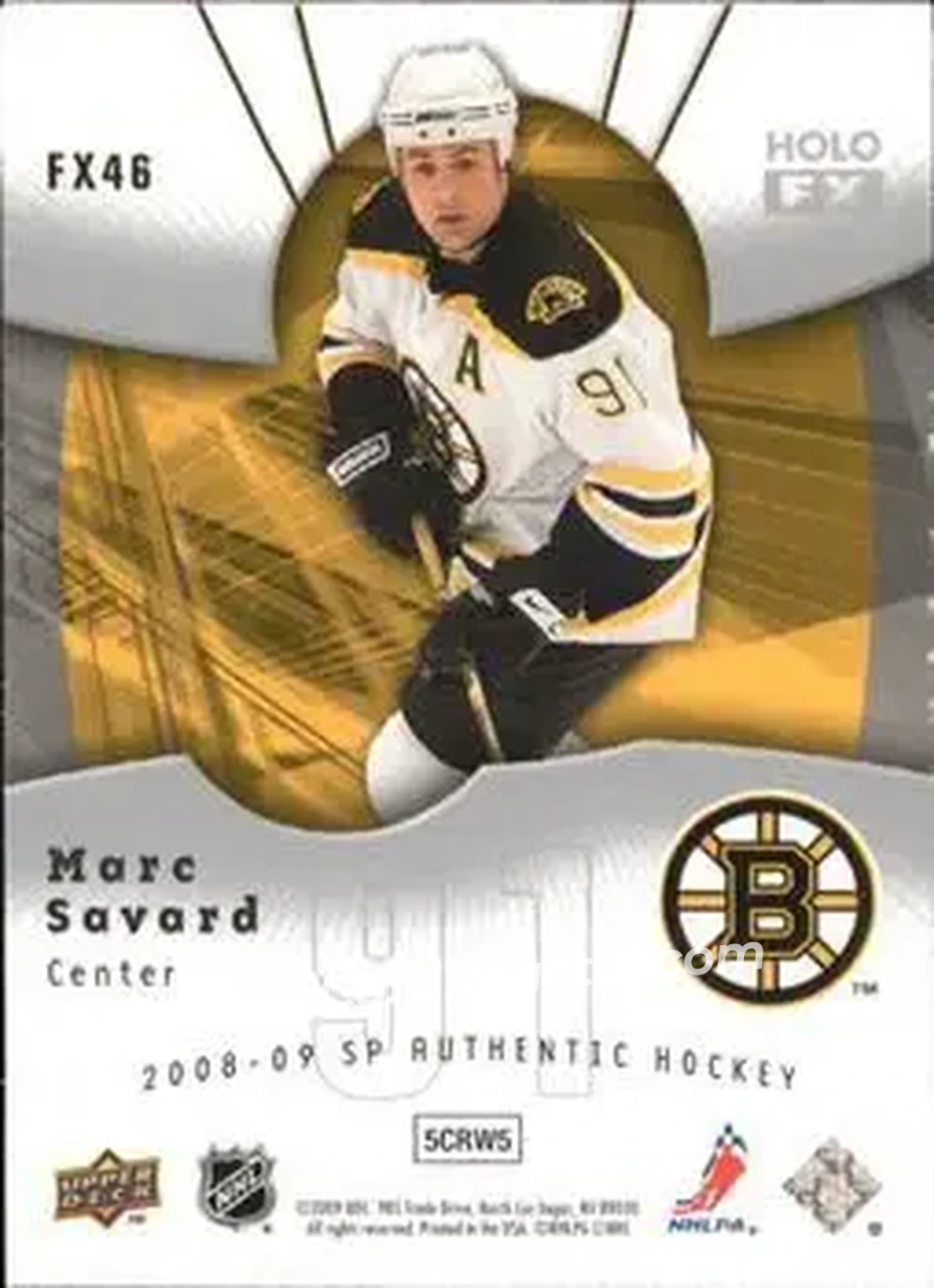 2008-09 SP Authentic - Holoview FX #FX46 - Marc Savard - Boston Bruins - Back