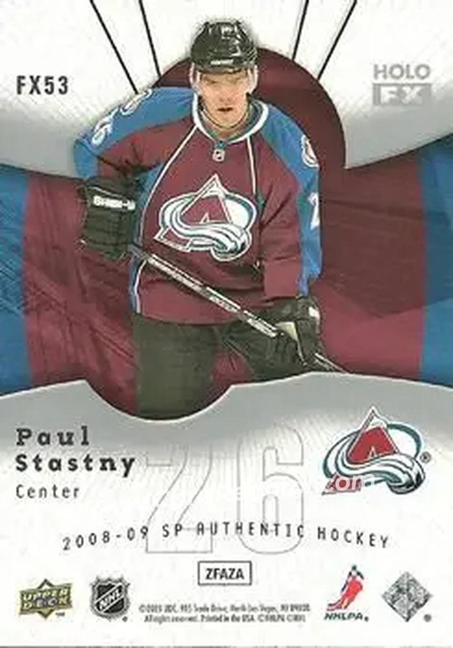 2008-09 SP Authentic - Holoview FX #FX53 - Paul Stastny - Colorado Avalanche - Back 2008-09 SP Authentic - Holoview FX #FX53 - Paul Stastny - Colorado Avalanche - Back