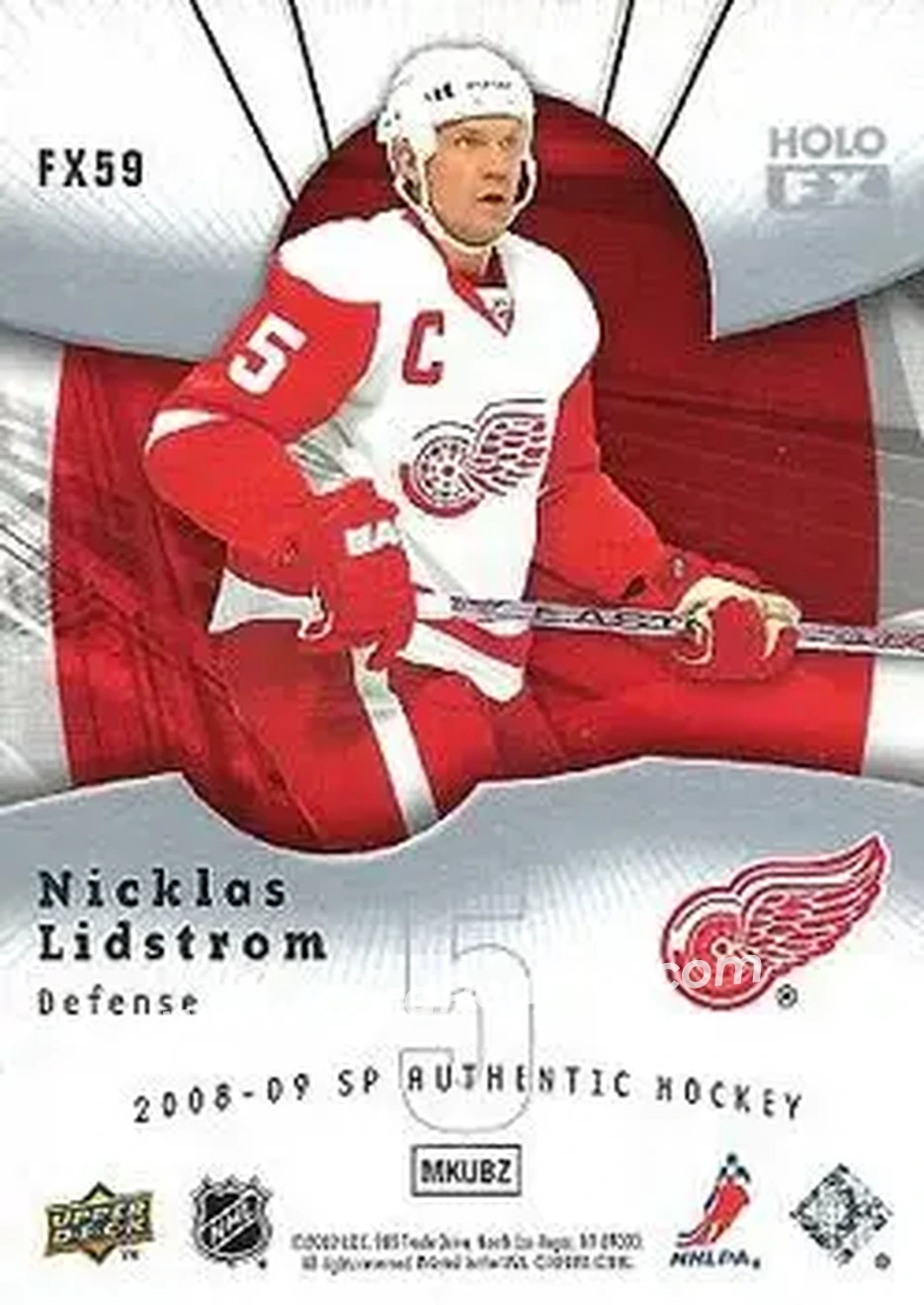 2008-09 SP Authentic - Holoview FX #FX59 - Nicklas Lidstrom - Detroit Red Wings - Back