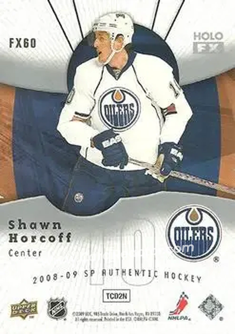 2008-09 SP Authentic - Holoview FX #FX60 - Shawn Horcoff - Edmonton Oilers - Back 2008-09 SP Authentic - Holoview FX #FX60 - Shawn Horcoff - Edmonton Oilers - Back