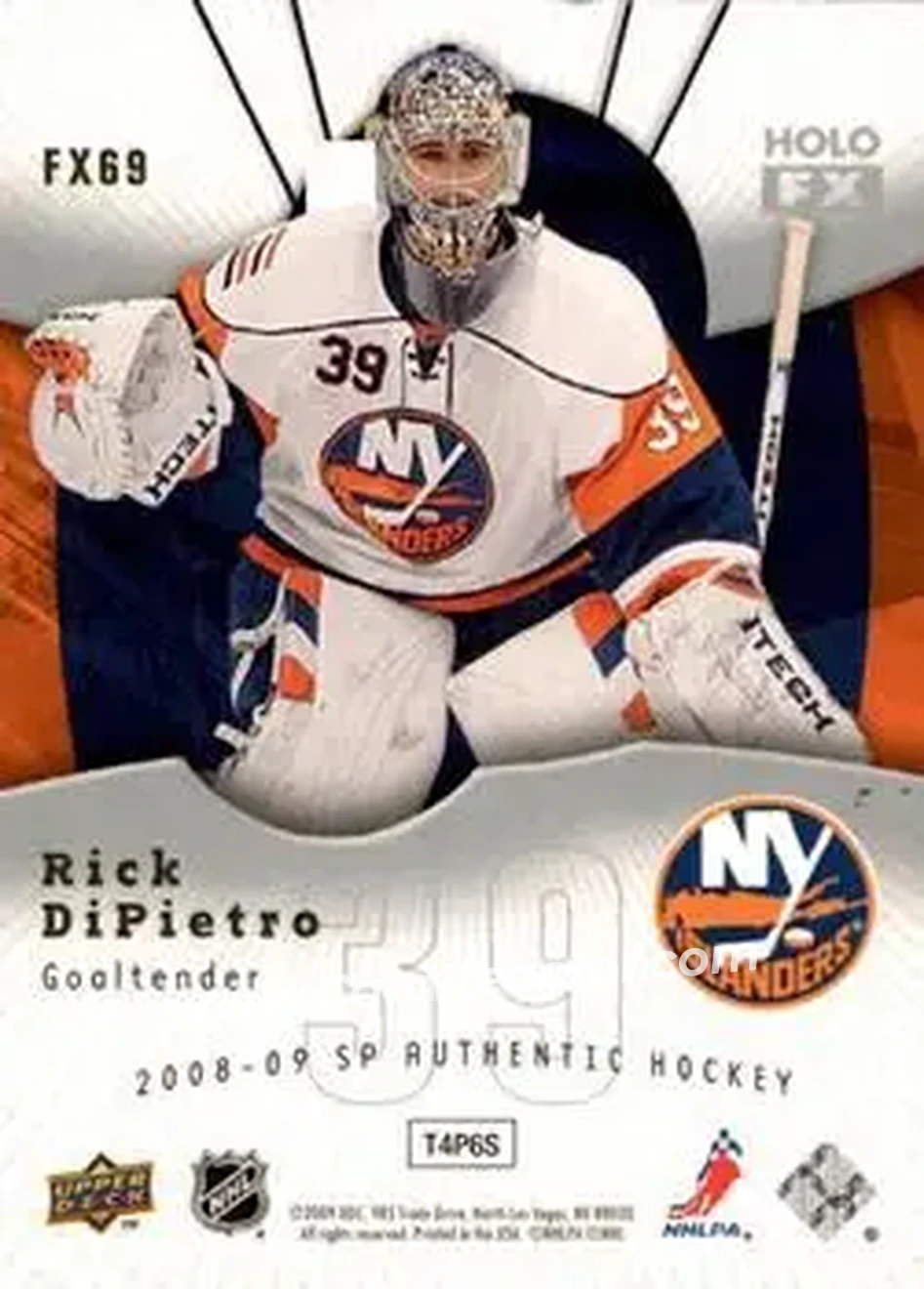 2008-09 SP Authentic - Holoview FX #FX69 - Rick DiPietro - New York Islanders - Back