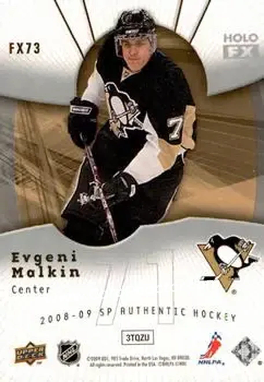 2008-09 SP Authentic - Holoview FX #FX73 - Evgeni Malkin - Pittsburgh Penguins - Back