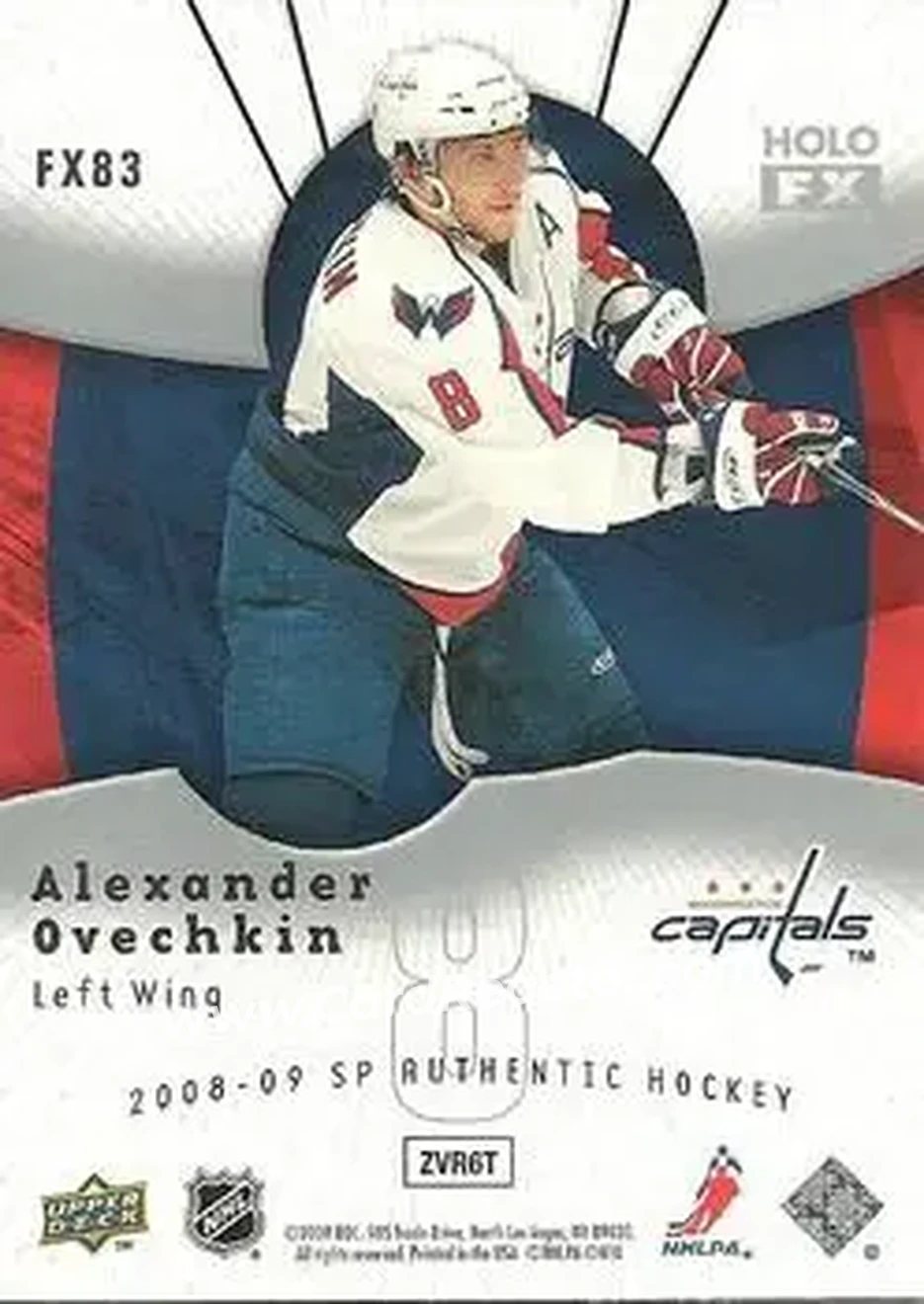 2008-09 SP Authentic - Holoview FX #FX83 - Alex Ovechkin - Washington Capitals - Back 2008-09 SP Authentic - Holoview FX #FX83 - Alex Ovechkin - Washington Capitals - Back