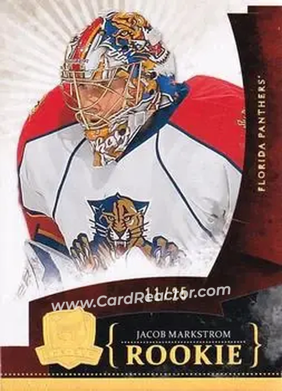 2010-11 Upper Deck The Cup - Gold #139 - Jacob Markstrom - Florida Panthers - Front 2010-11 Upper Deck The Cup - Gold #139 - Jacob Markstrom - Florida Panthers - Front