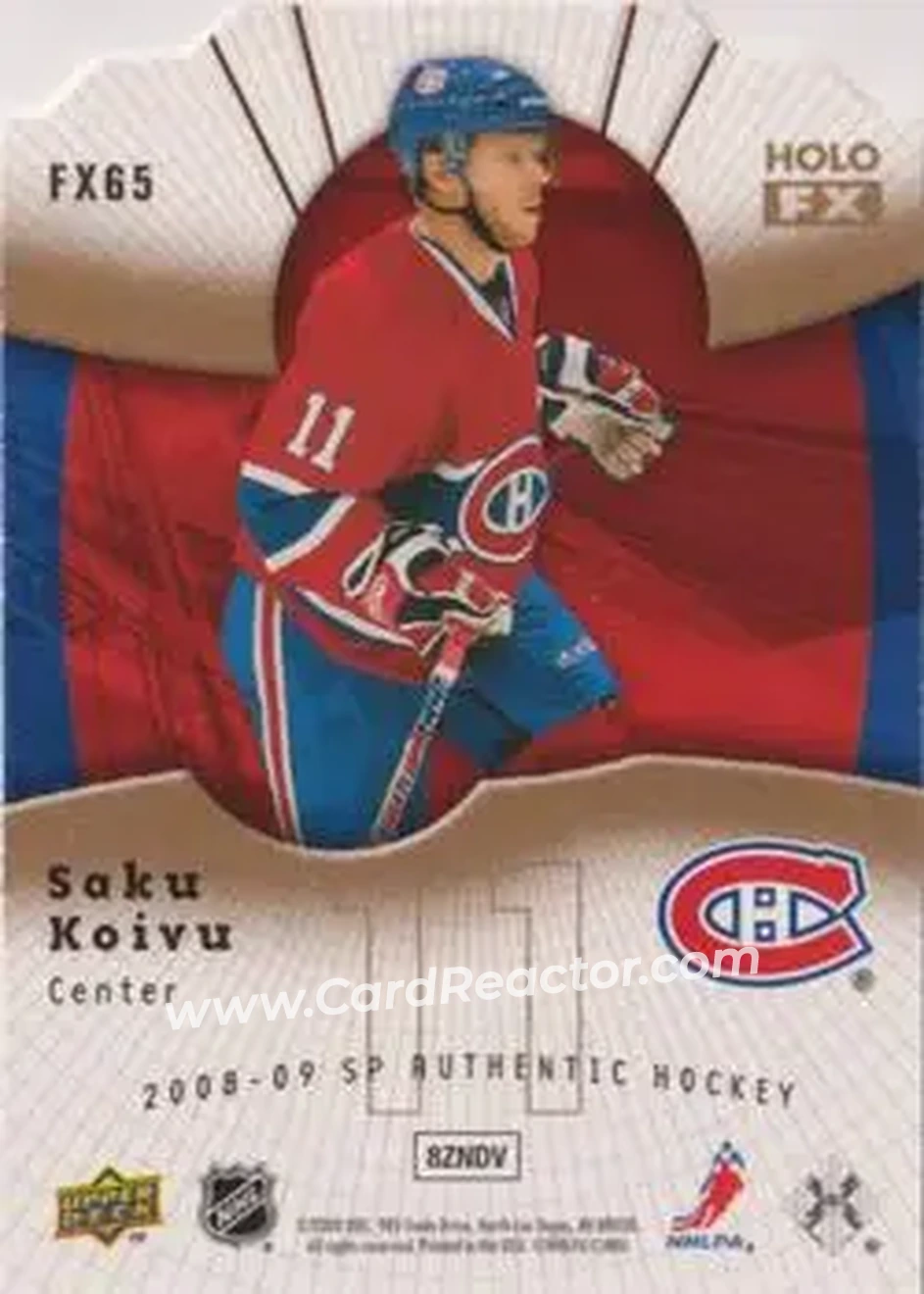 2008-09 SP Authentic - Holoview FX Die Cut #FX65 - Saku Koivu - Montreal Canadiens - Back