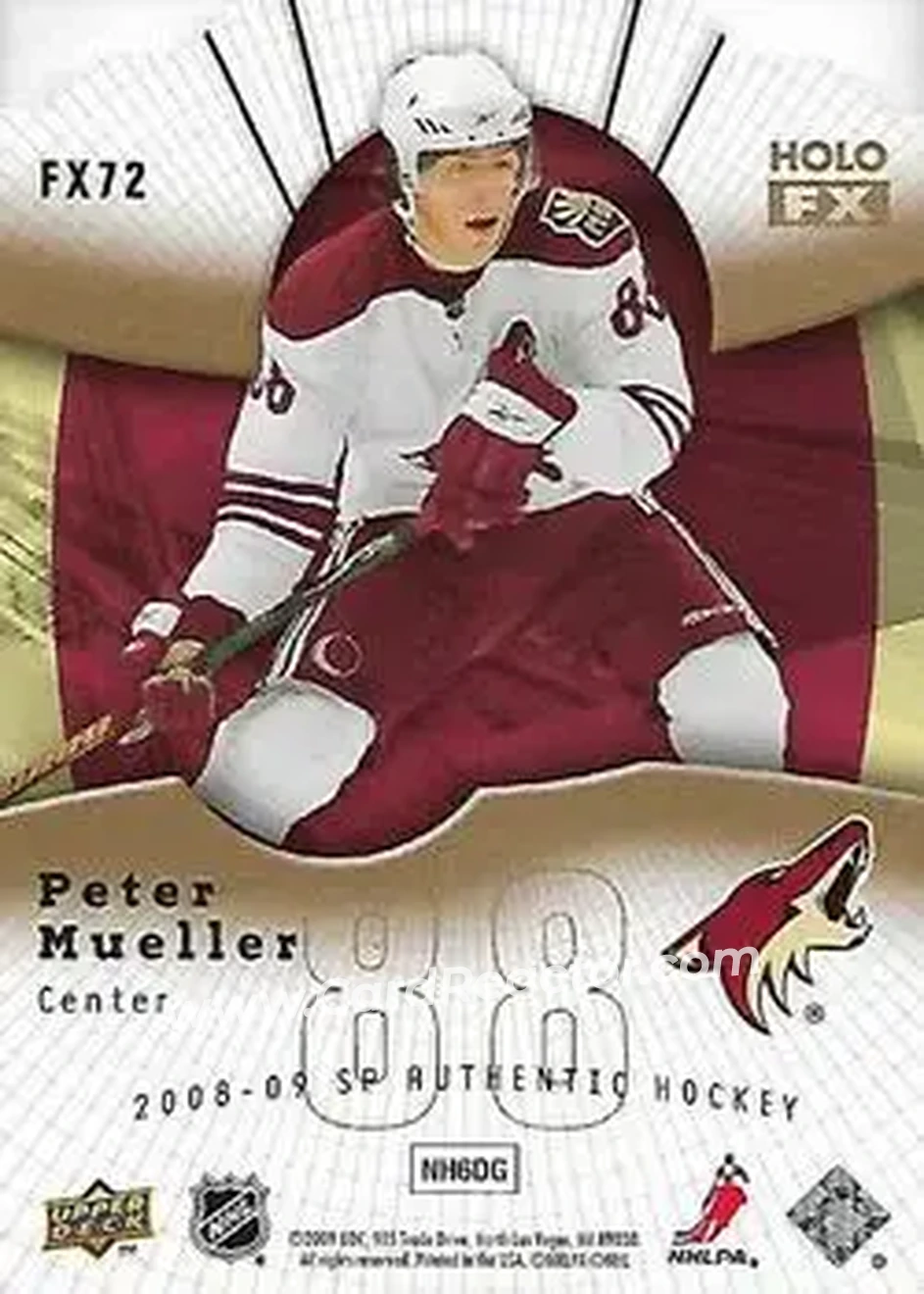 2008-09 SP Authentic - Holoview FX Die Cut #FX72 - Peter Mueller - Phoenix Coyotes - Back