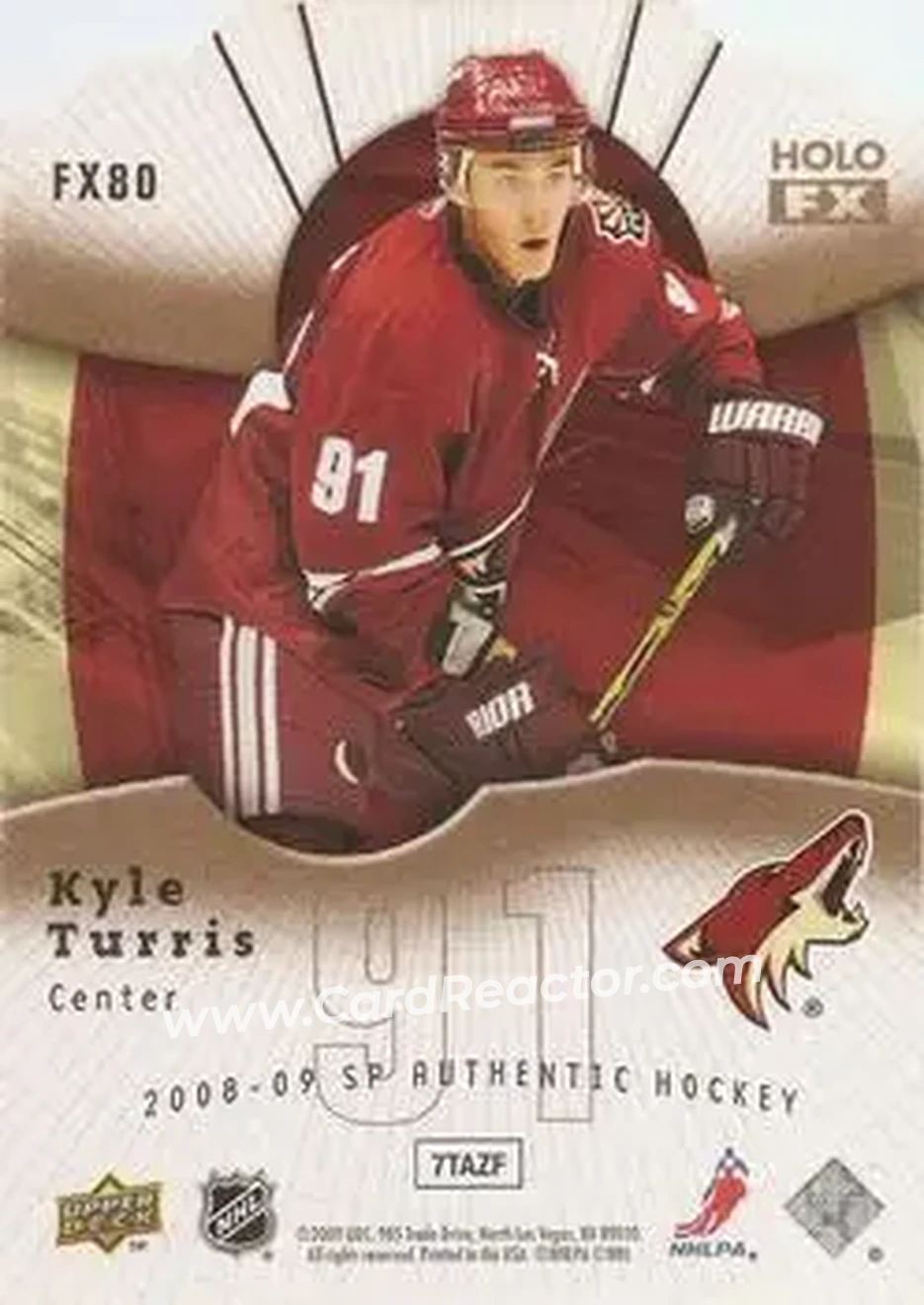 2008-09 SP Authentic - Holoview FX Die Cut #FX80 - Kyle Turris - Phoenix Coyotes - Back