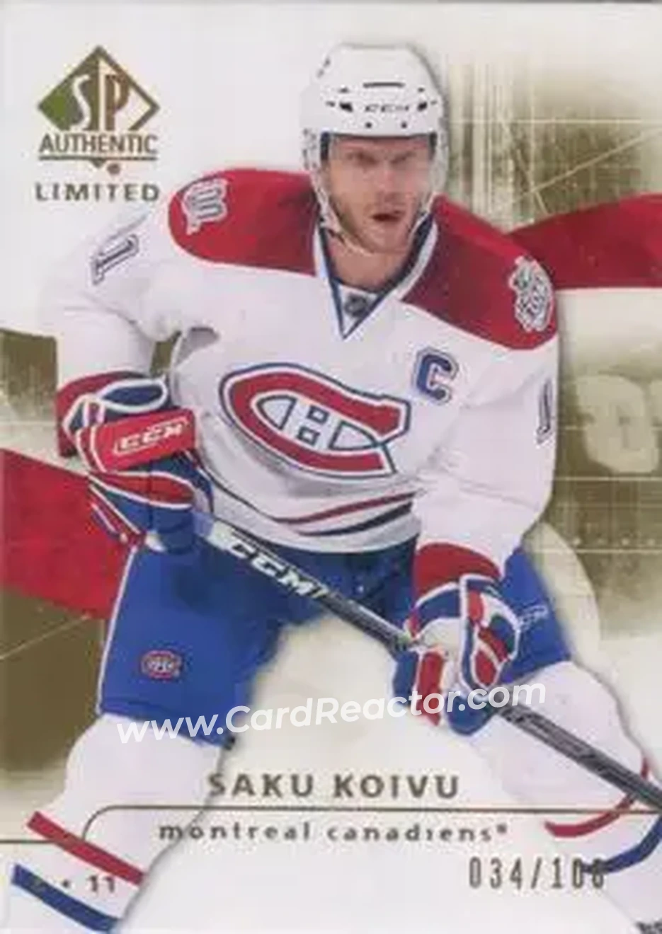 2008-09 SP Authentic - Limited #14 - Saku Koivu - Montreal Canadiens - Front 2008-09 SP Authentic - Limited #14 - Saku Koivu - Montreal Canadiens - Front