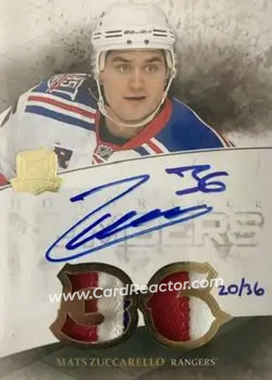 2010-11 Upper Deck The Cup - Honorable Numbers #HN-MZ - Mats Zuccarello - New York Rangers - Front