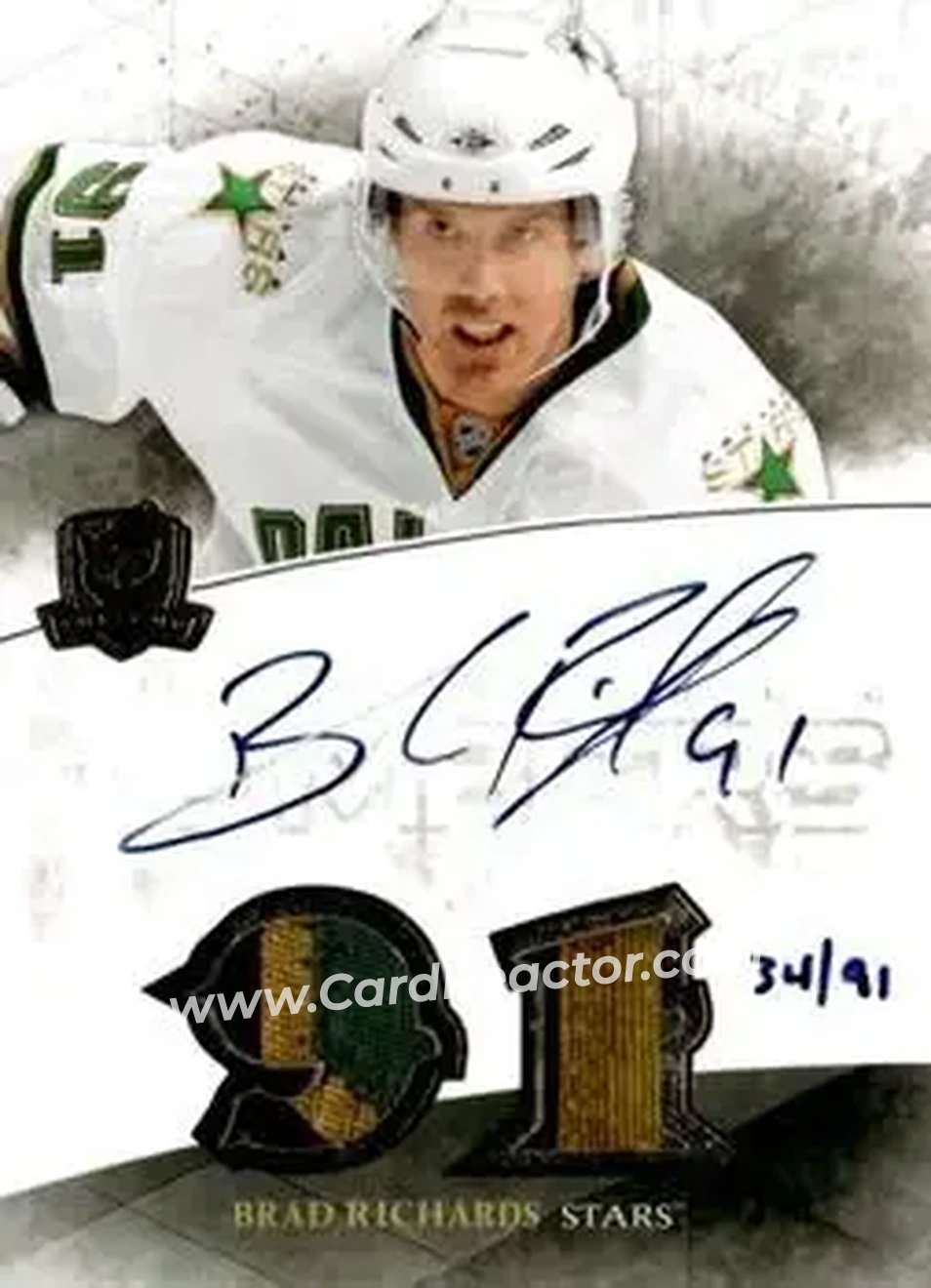 2010-11 Upper Deck The Cup - Honorable Numbers #HN-RI - Brad Richards - Dallas Stars - Front 2010-11 Upper Deck The Cup - Honorable Numbers #HN-RI - Brad Richards - Dallas Stars - Front