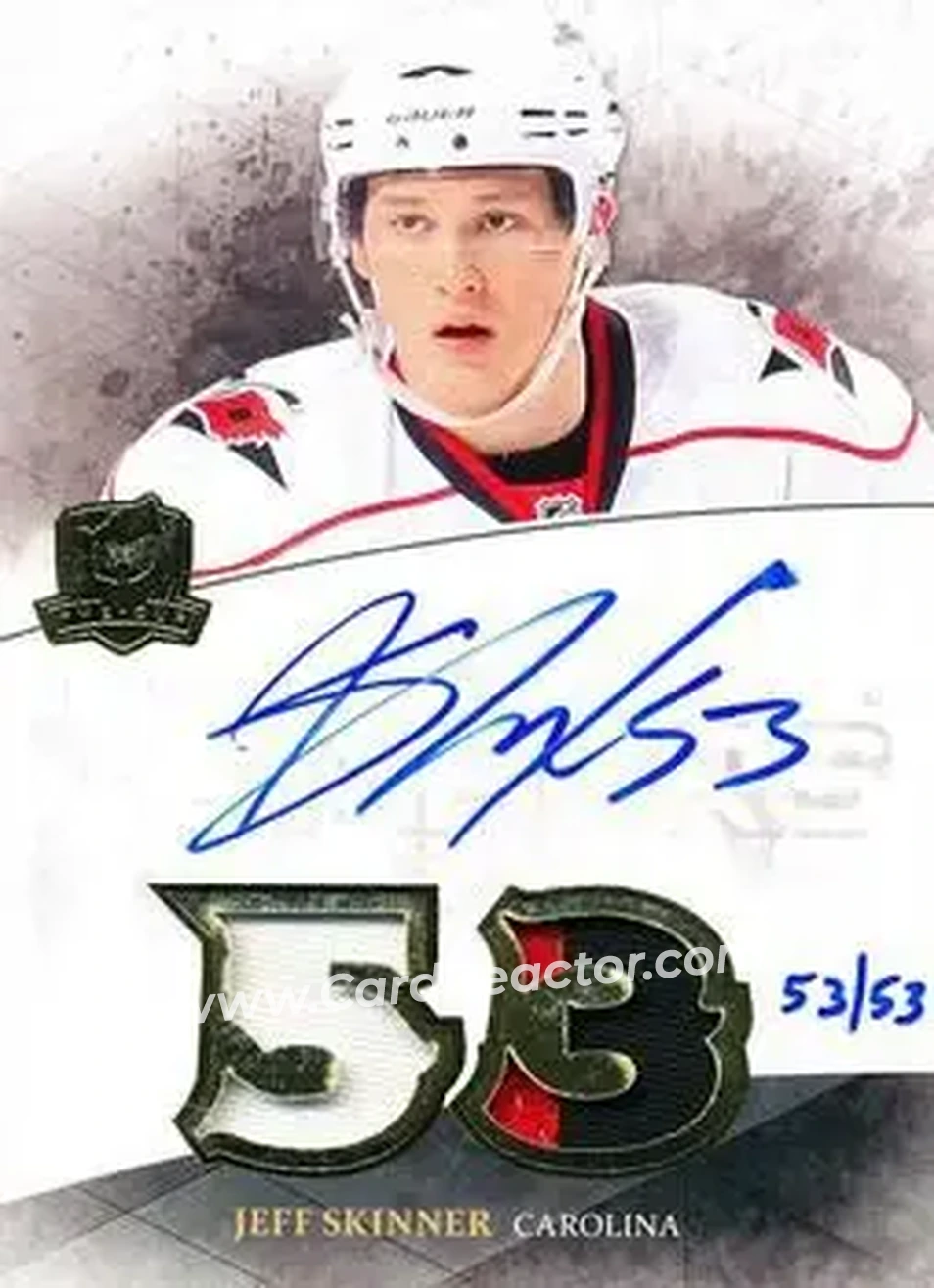 2010-11 Upper Deck The Cup - Honorable Numbers #HN-SK - Jeff Skinner - Carolina Hurricanes - Front 2010-11 Upper Deck The Cup - Honorable Numbers #HN-SK - Jeff Skinner - Carolina Hurricanes - Front