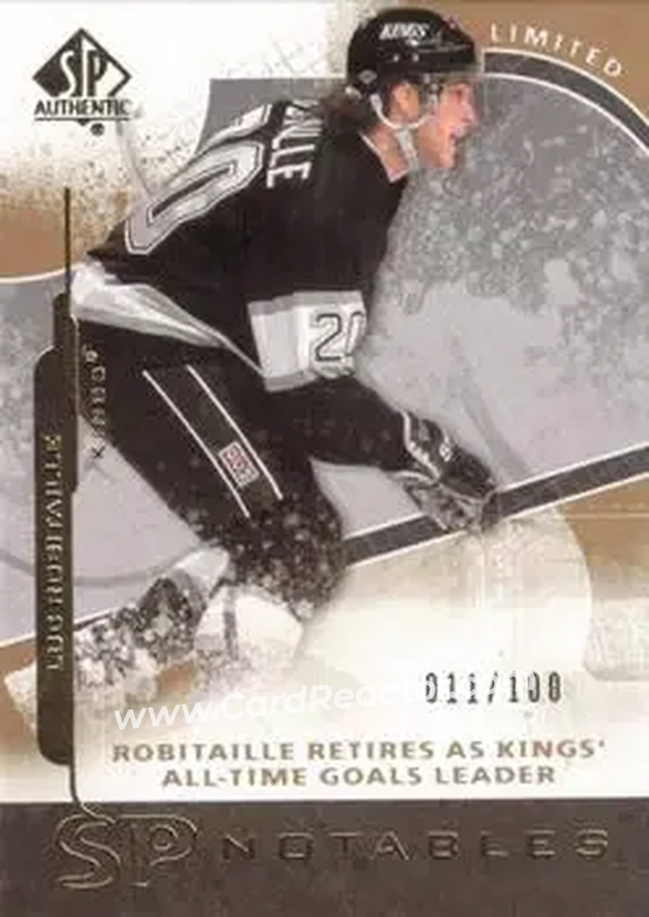 2008-09 SP Authentic - Limited #125 - Luc Robitaille - Los Angeles Kings - Front