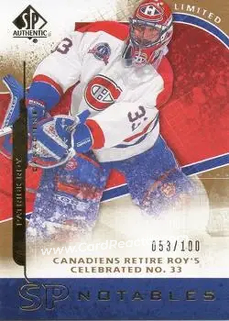 2008-09 SP Authentic - Limited #154 - Patrick Roy - Montreal Canadiens - Front