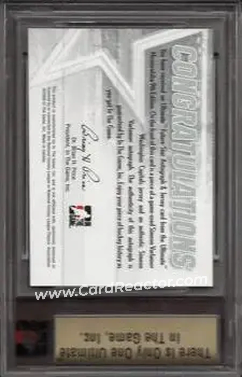 2008-09 In The Game Ultimate Memorabilia - Future Stars Jerseys Autographs #NNO - Semyon Varlamov - Washington Capitals - Back