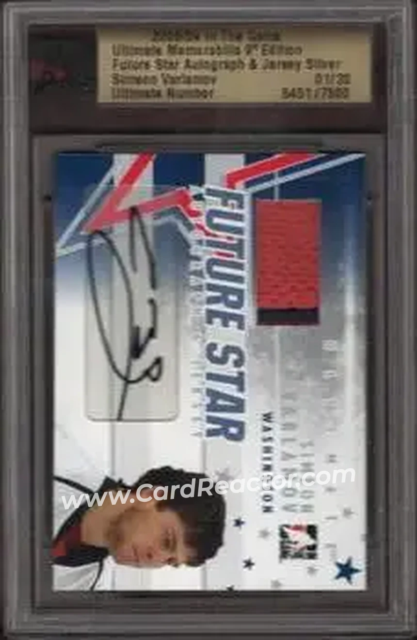 2008-09 In The Game Ultimate Memorabilia - Future Stars Jerseys Autographs #NNO - Semyon Varlamov - Washington Capitals - Front
