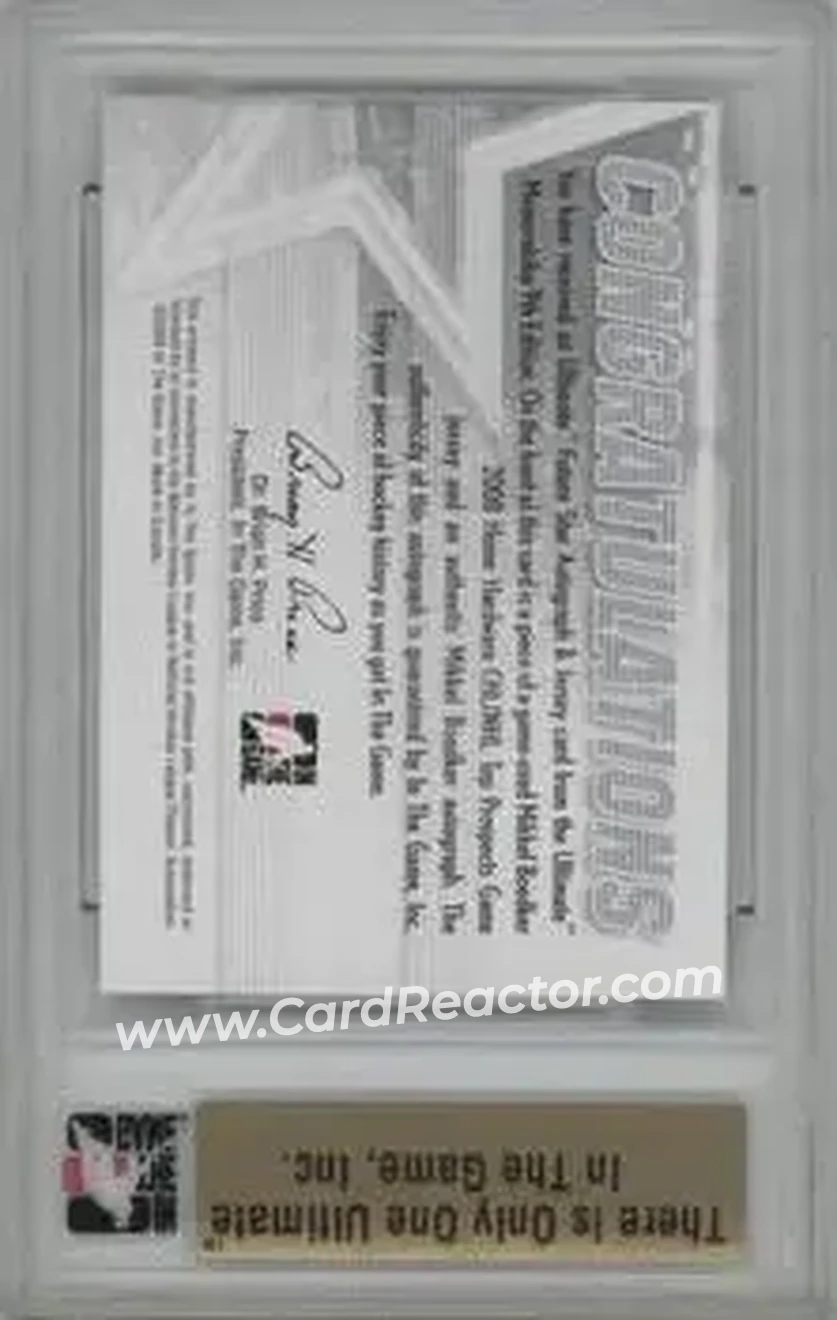 2008-09 In The Game Ultimate Memorabilia - Future Stars Jerseys Autographs #NNO - Mikkel Boedker - Phoenix Coyotes - Back