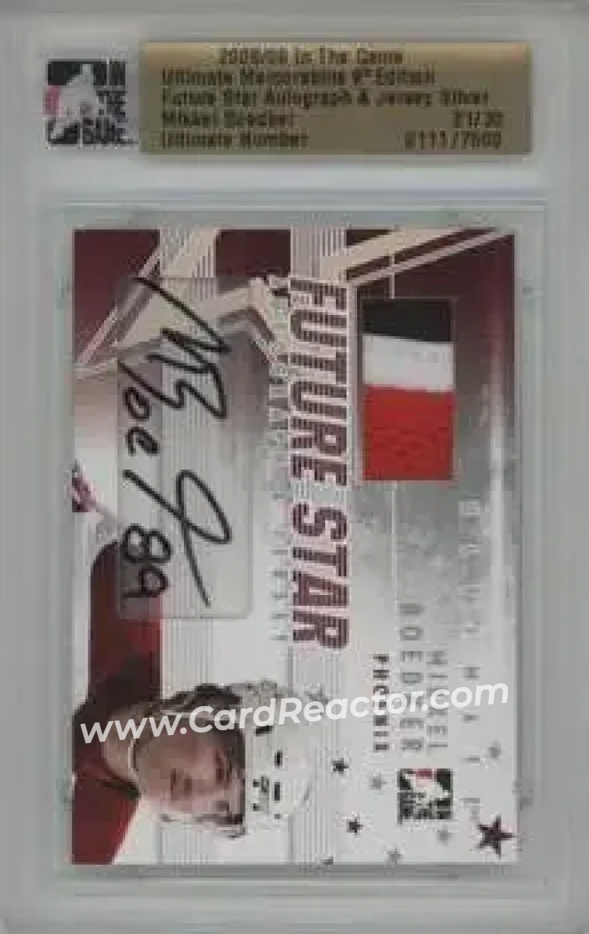 2008-09 In The Game Ultimate Memorabilia - Future Stars Jerseys Autographs #NNO - Mikkel Boedker - Phoenix Coyotes - Front