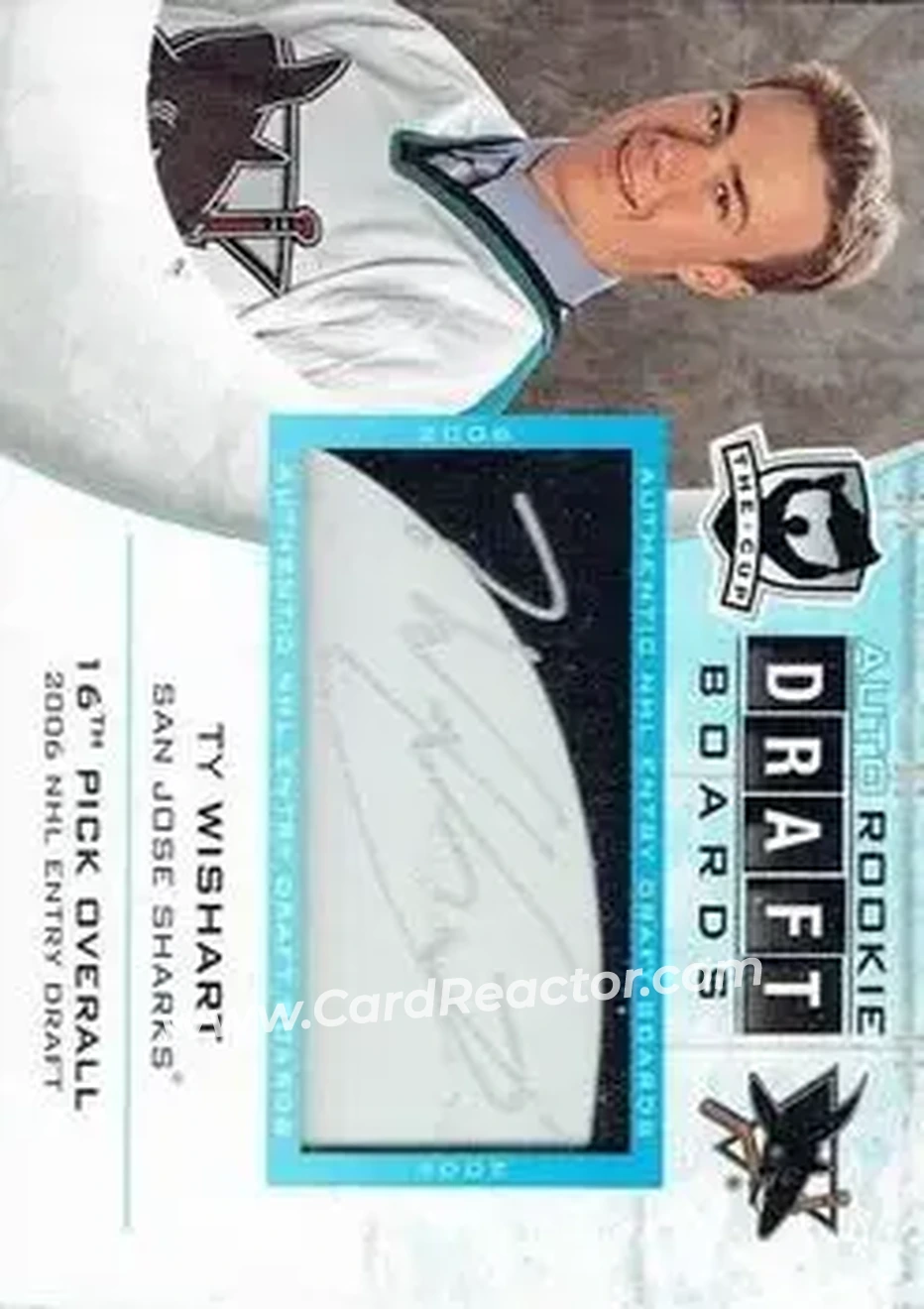 2008-09 Upper Deck The Cup - Auto Draft Boards #DB-TW - Ty Wishart - San Jose Sharks - Front 2008-09 Upper Deck The Cup - Auto Draft Boards #DB-TW - Ty Wishart - San Jose Sharks - Front