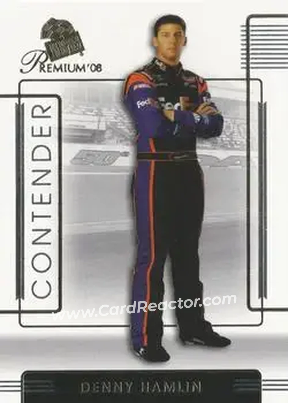 2008 Press Pass Premium #10 - Denny Hamlin - Joe Gibbs Racing - Front