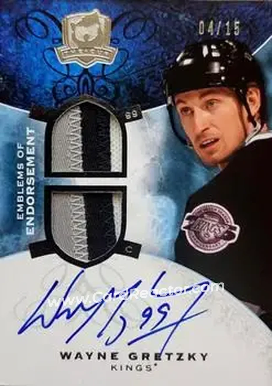 2008-09 Upper Deck The Cup - Emblems of Endorsement #EE-WG - Wayne Gretzky - Los Angeles Kings - Front