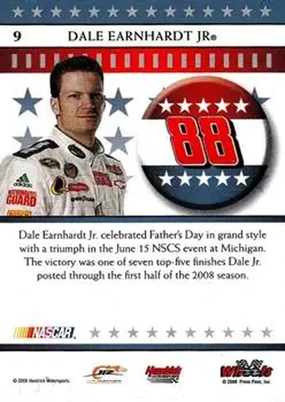 2008 Wheels American Thunder #9 - Dale Earnhardt Jr - Hendrick Motorsports - Back
