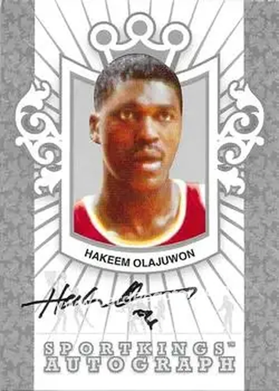 2008 Sportkings Series B - Autograph Silver #A-HO - Hakeem Olajuwon - Houston Rockets - Front