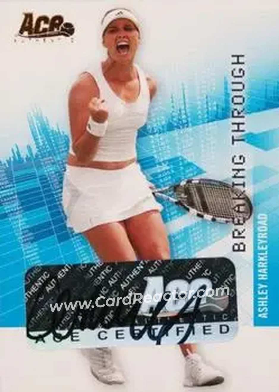 2008 Ace Authentic Grand Slam - Breaking Through Autographs Bronze #BT6 - Ashley Harkleroad - Front