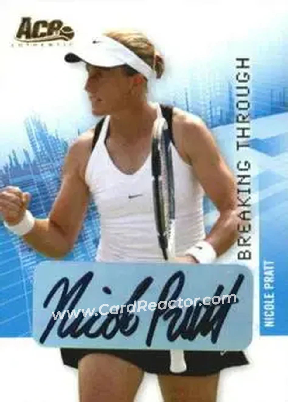2008 Ace Authentic Grand Slam - Breaking Through Autographs Gold #BT20 - Nicole Pratt - Front