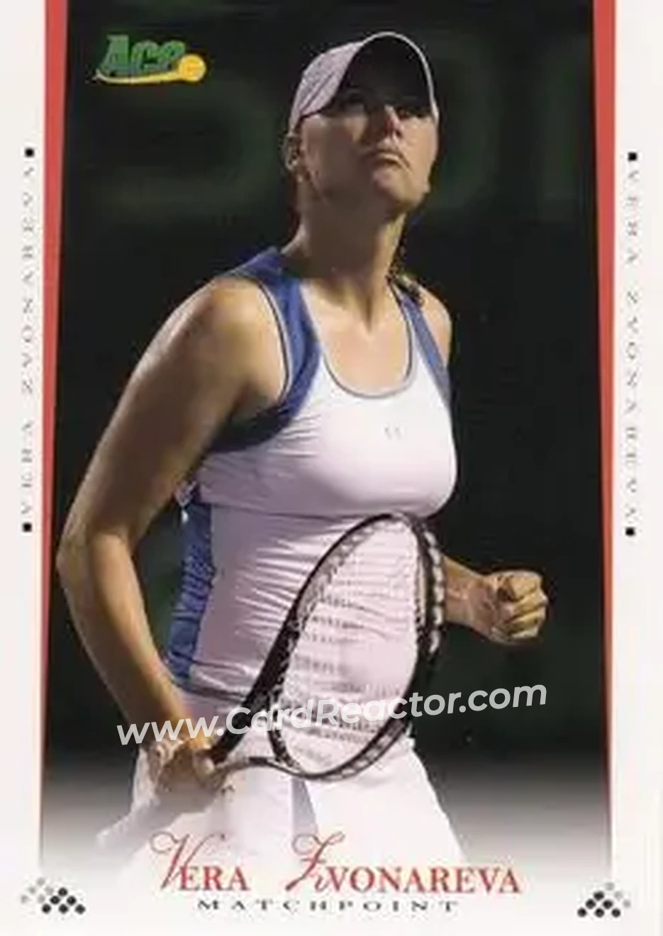 2008 Ace Authentic Match Point #19 - Vera Zvonareva - Front