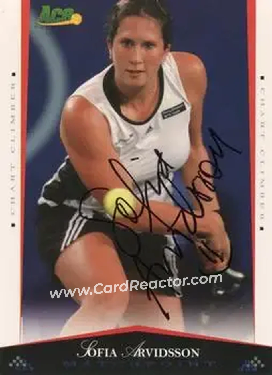2008 Ace Authentic Match Point - Autographs #26 - Sofia Arvidsson - Front 2008 Ace Authentic Match Point - Autographs #26 - Sofia Arvidsson - Front