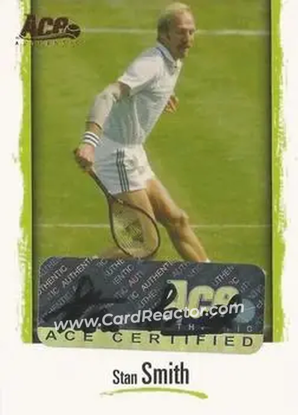 2008 Ace Authentic Grand Slam - Legends Autographs Gold #L12 - Stan Smith - Front 2008 Ace Authentic Grand Slam - Legends Autographs Gold #L12 - Stan Smith - Front