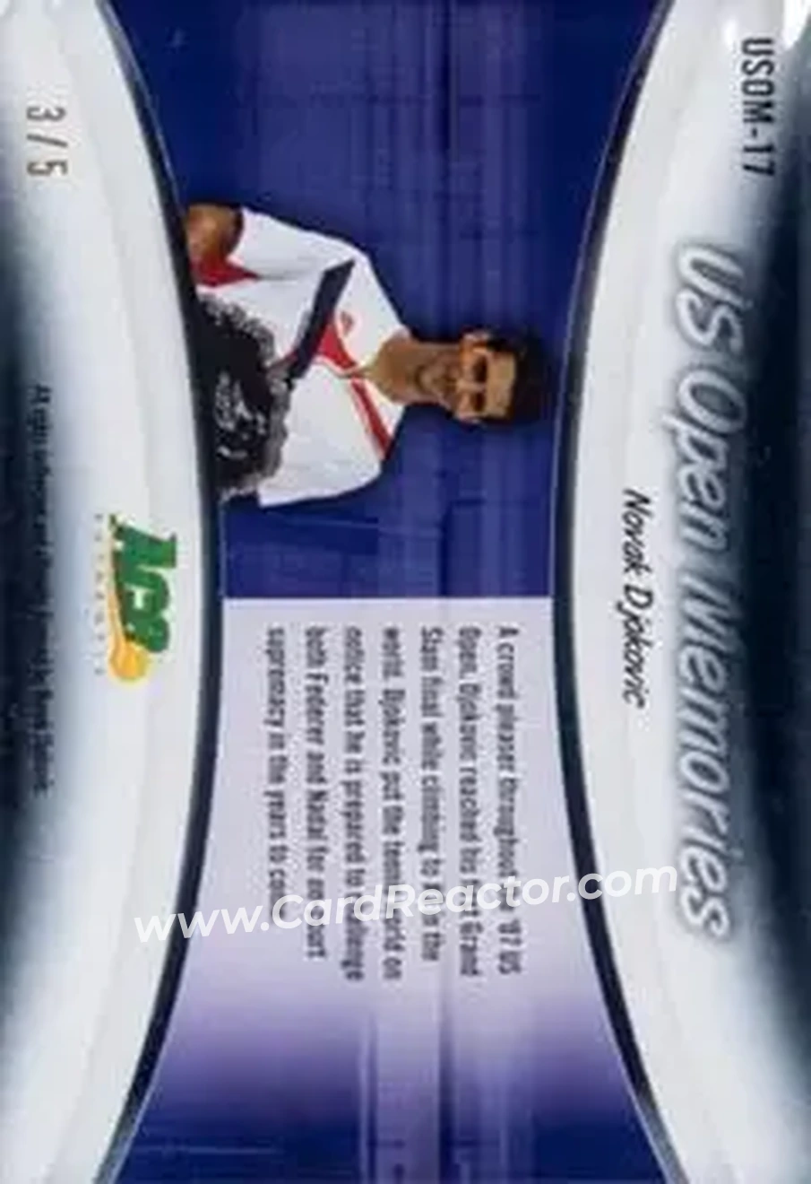 2008 Ace Authentic Grand Slam - U.S. Open Memories Autographed Jerseys Gold #USOM-17 - Novak Djokovic - Back