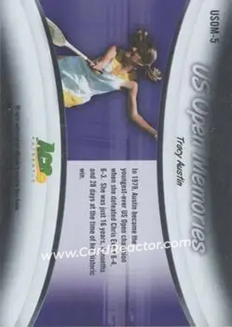 2008 Ace Authentic Grand Slam - U.S. Open Memories Bronze #USOM-5 - Tracy Austin - Back