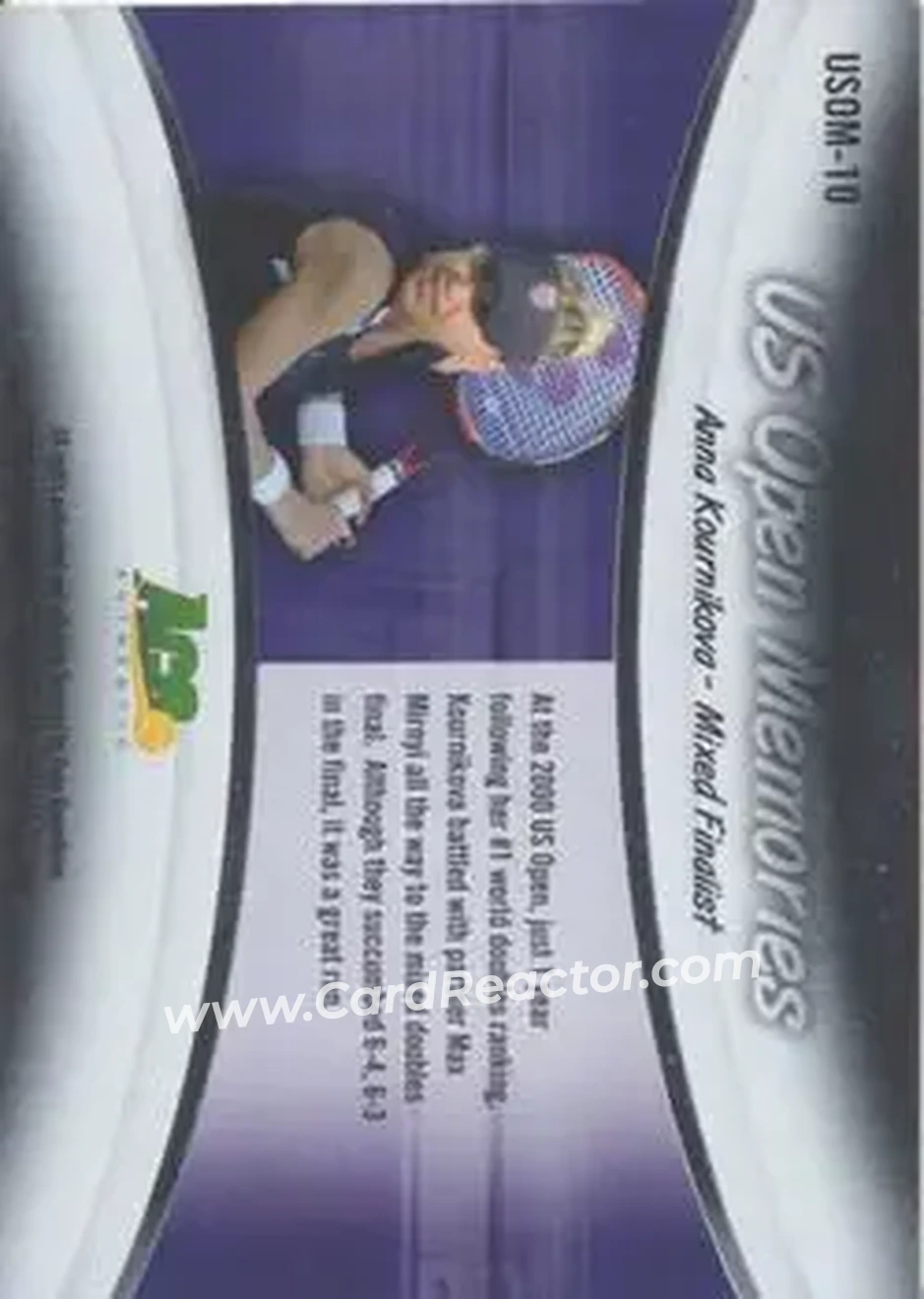 2008 Ace Authentic Grand Slam - U.S. Open Memories Bronze #USOM-10 - Anna Kournikova - Back