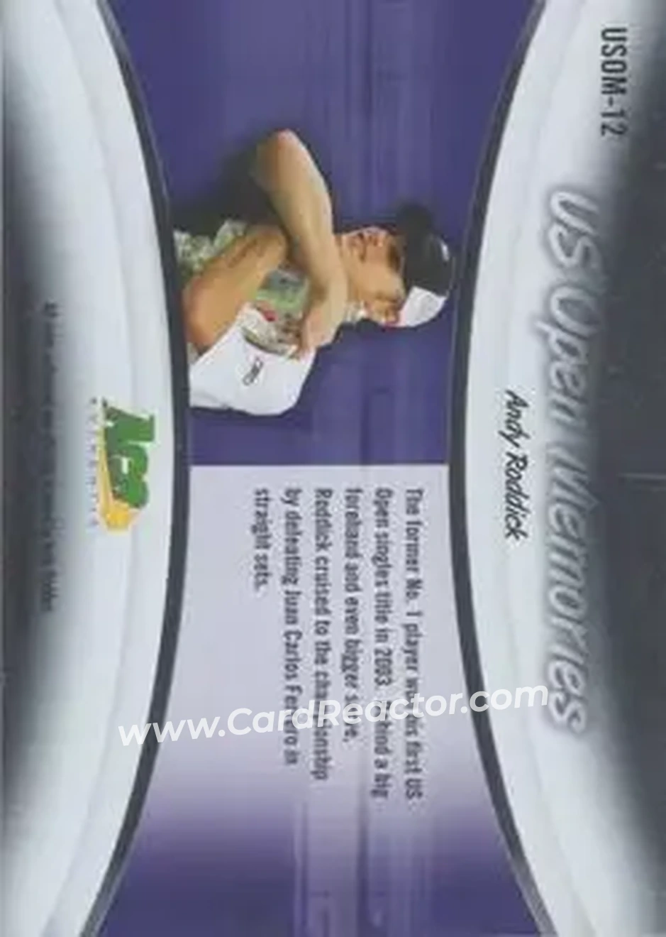 2008 Ace Authentic Grand Slam - U.S. Open Memories Bronze #USOM-12 - Andy Roddick - Back